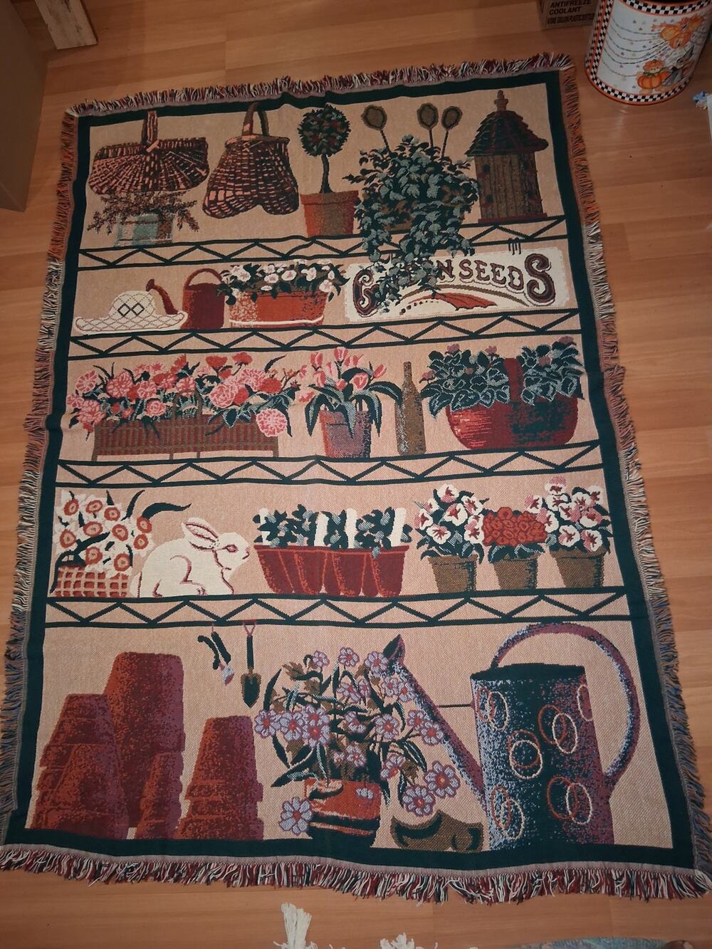 Goodwin Weavers Garden Tapestry Throw Blanket Cottagecore Crazy Plant Lady 70x48